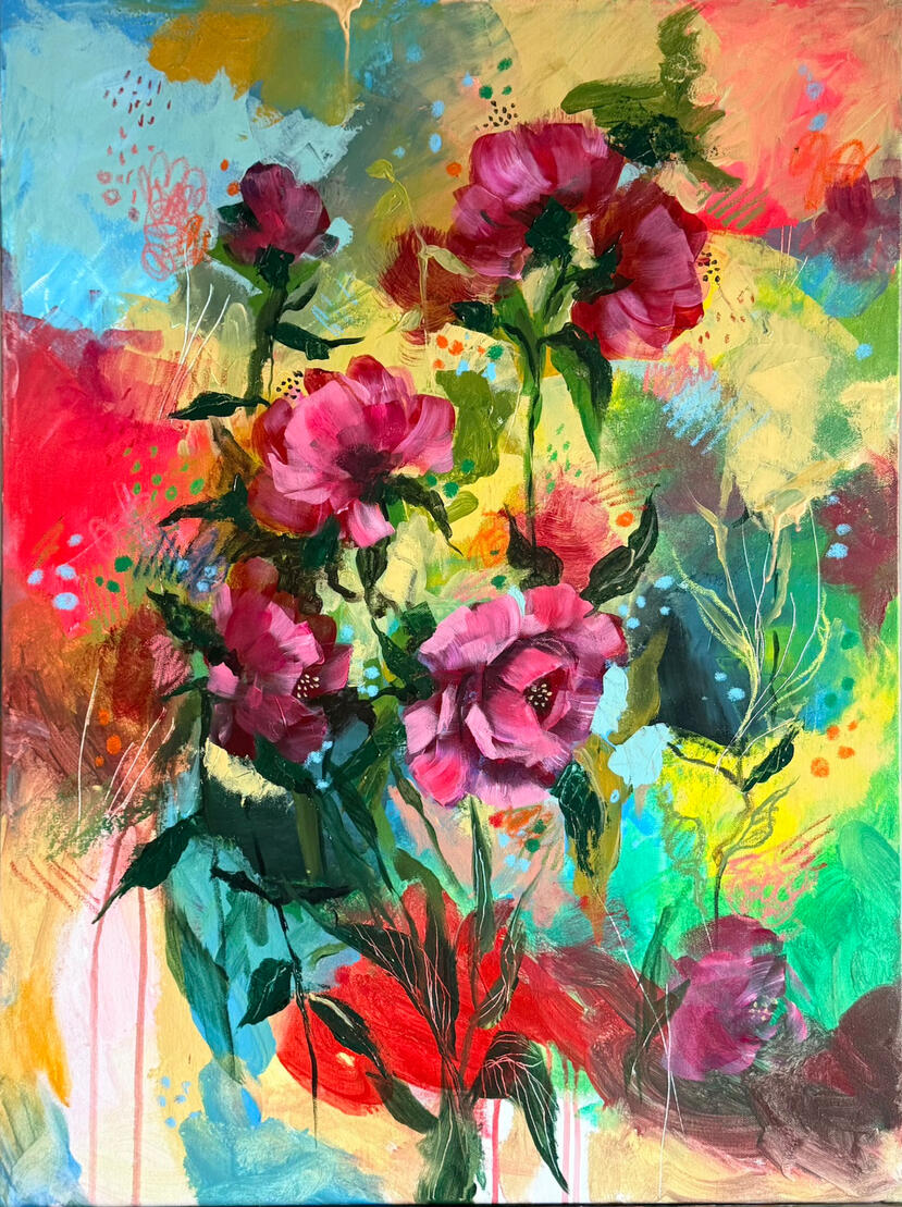 Acrylique et pastel à l'huile, 60/80